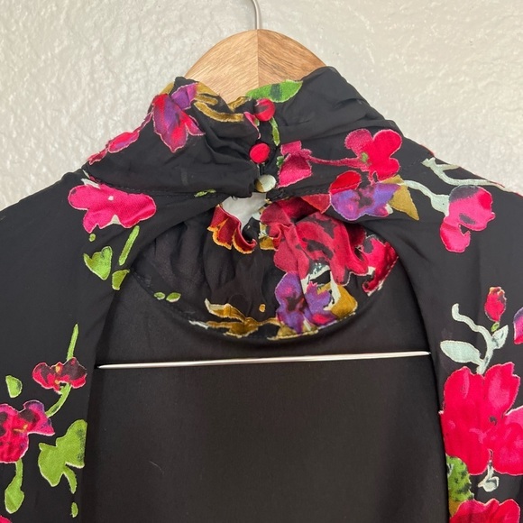 Graceful Arrival Black Floral Burnout Backless Maxi Dress - Picture 7 of 11